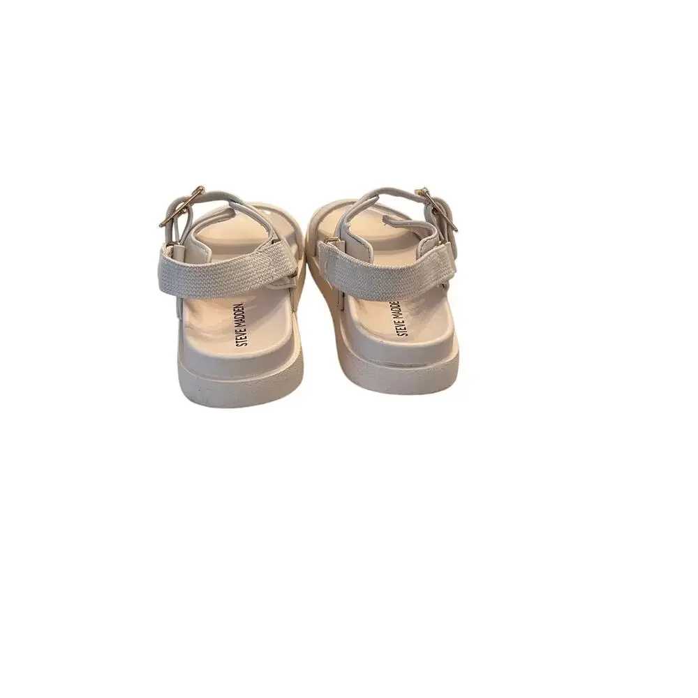 Steve Madden Girl's 2 Jwinie-i Platform Strap-Back Sandals Bone